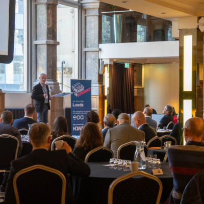 Robert Camp, conference chair, speaking at the Aspire Banking Hall